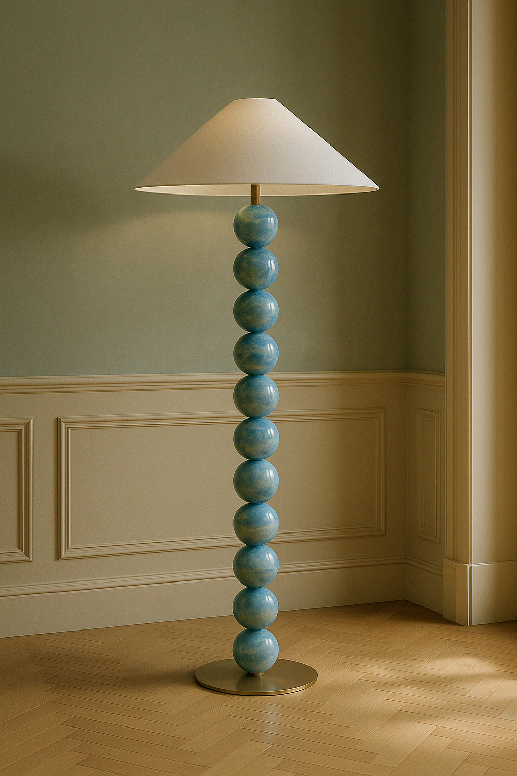 Aqua Premium Polished Marble Lamp