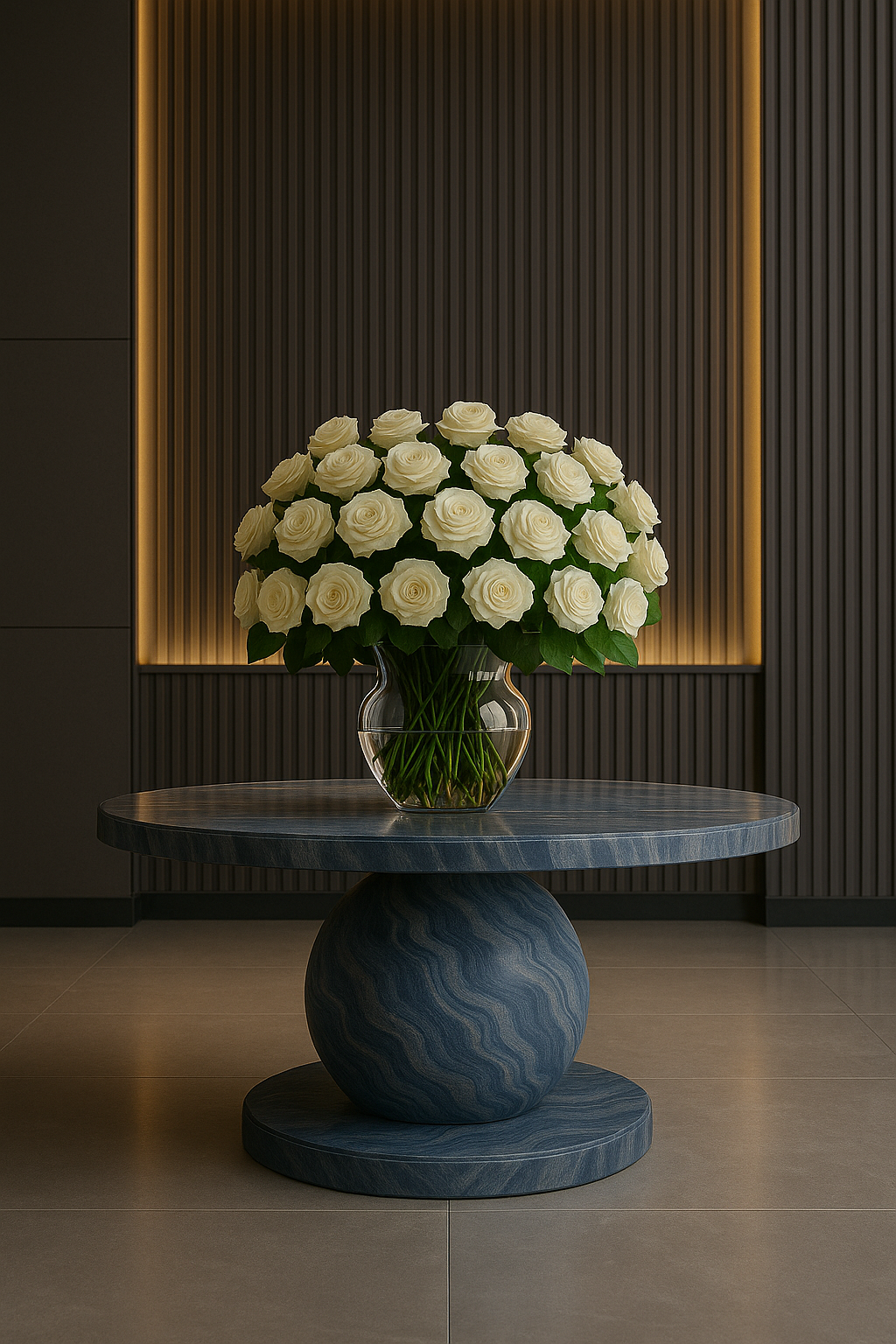 Aqua Marble Side Table