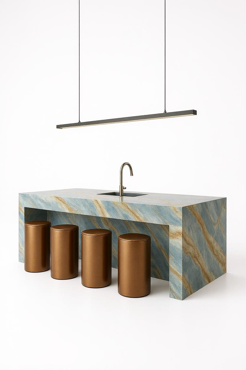Fantasy Blue Premium Marble Kitchen Island