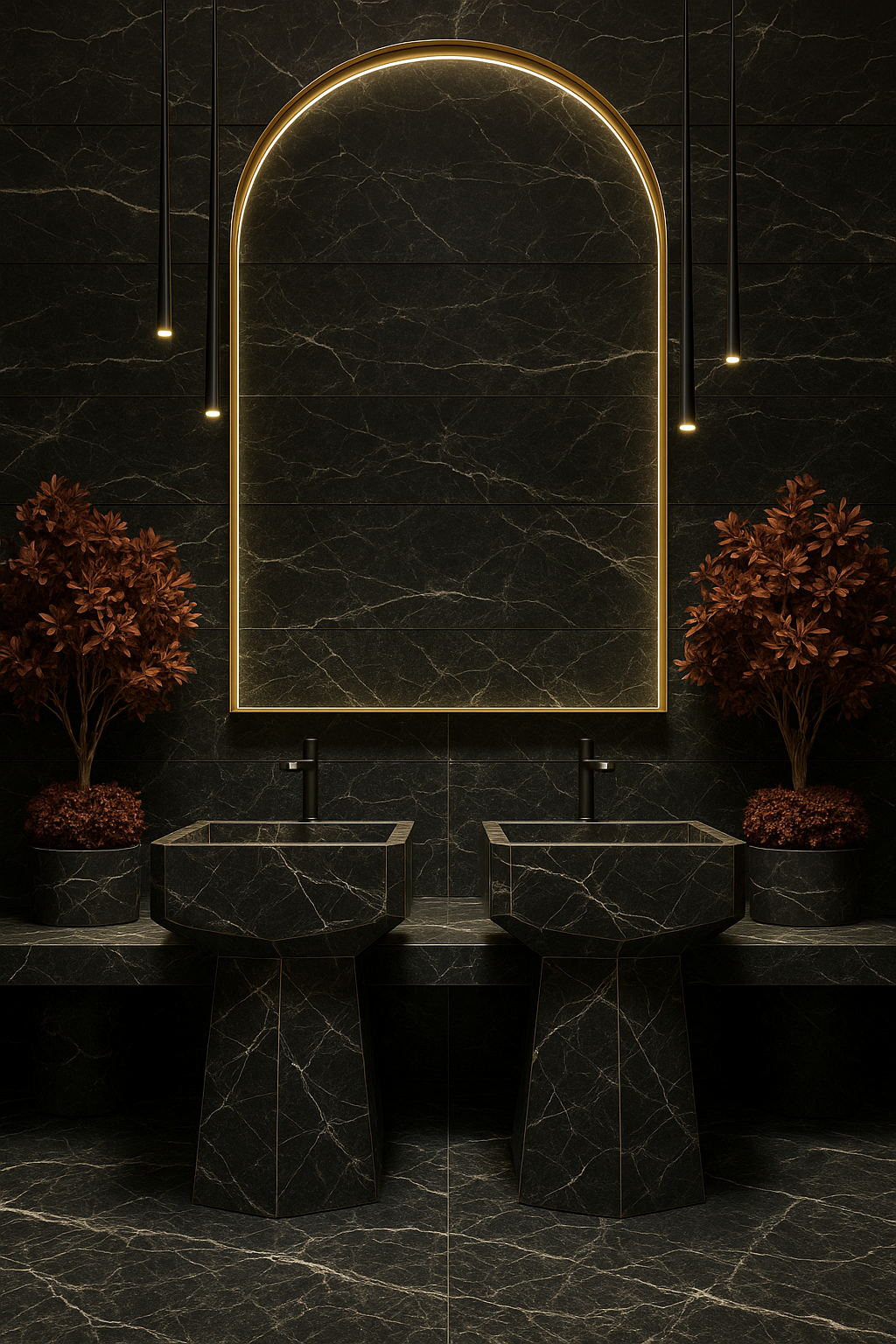 Black Olive Marble Sink