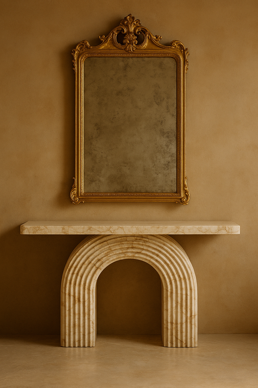 Antique Beige Marble Console