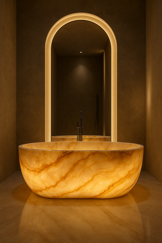 Honey Onyx Marble Bathtub