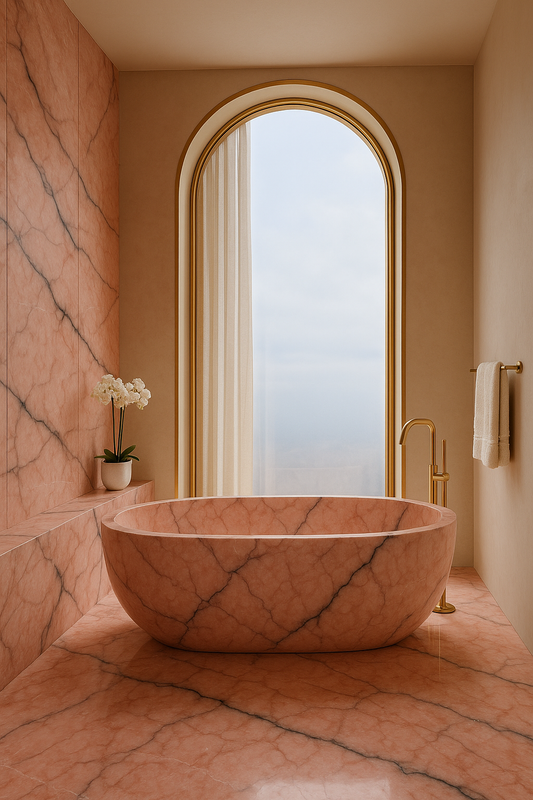 Rosa Portogallo Marble Bathtub