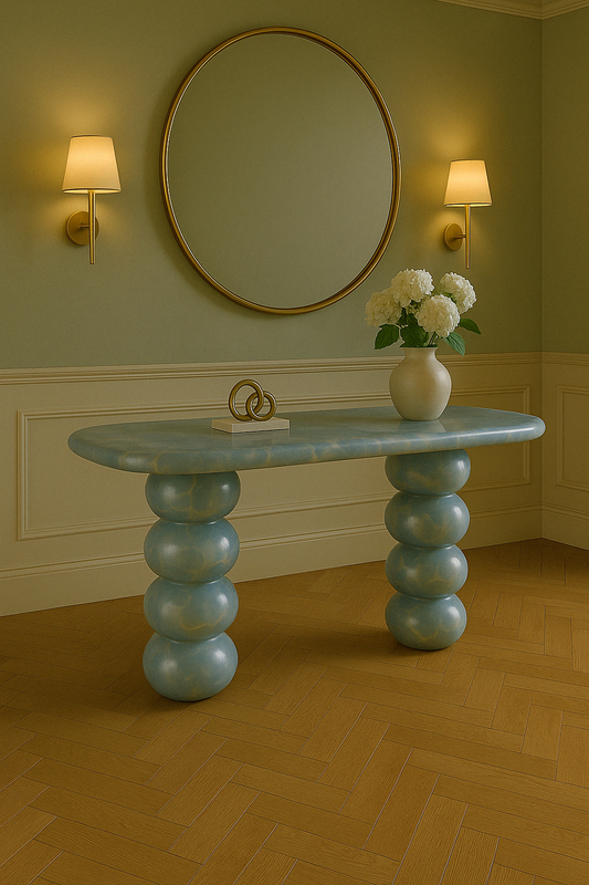 Aqua Marble Console Table