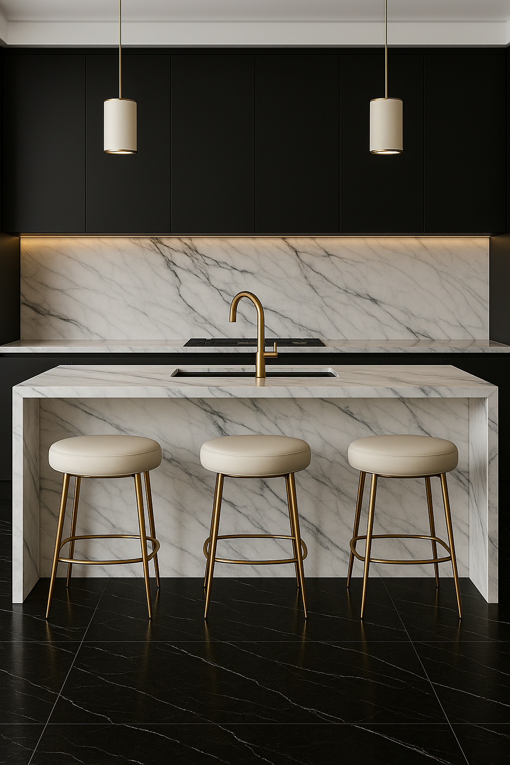 Carrara Marble Kitchen Island