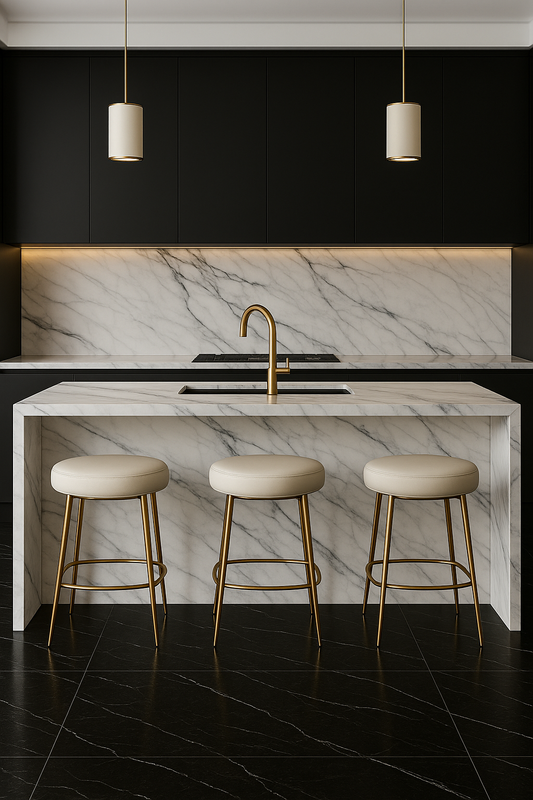 Carrara Marble Kitchen Island
