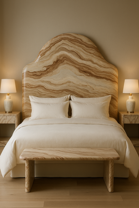 Honey Premium Marble Headboard