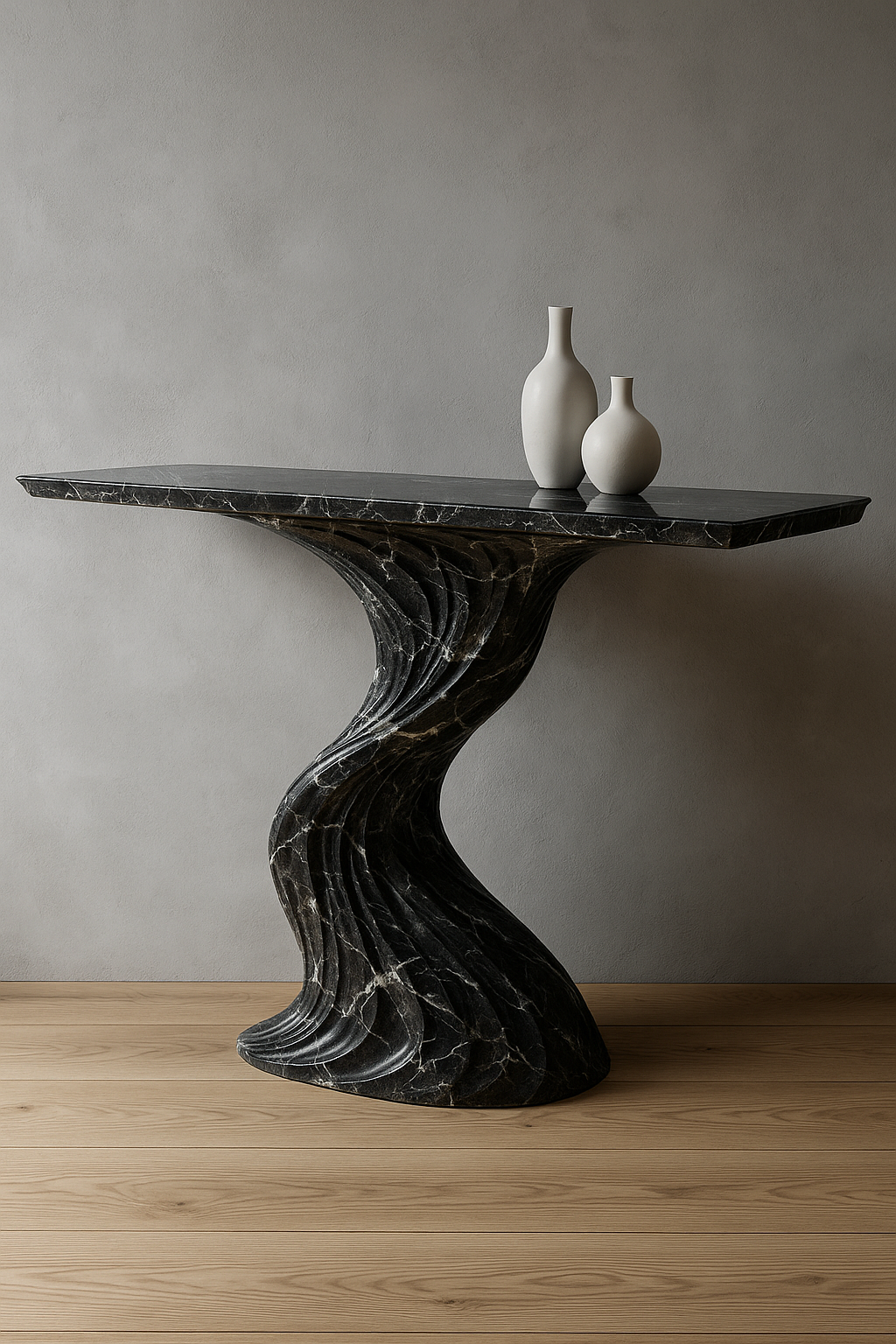 Nero Marquina Marble Console Table