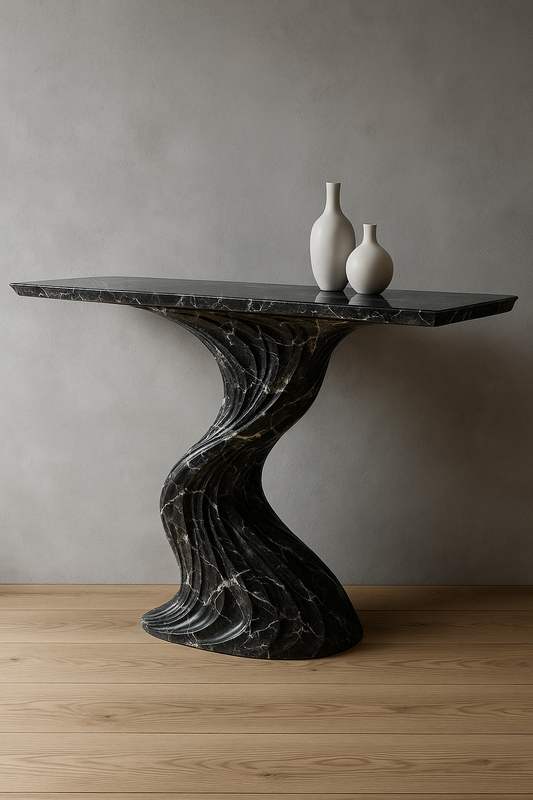 Nero Marquina Marble Console Table