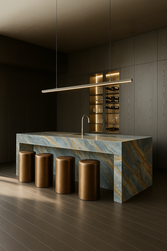 Fantasy Blue Premium Marble Kitchen Island
