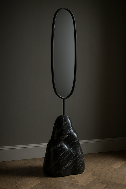 Nero Marquina Marble Mirror Base