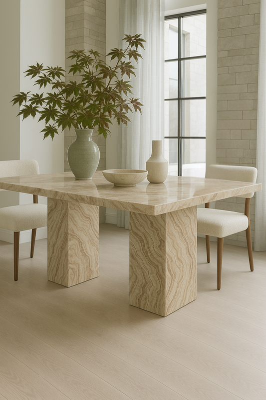 Botticino Classico Monolithic Dining Table