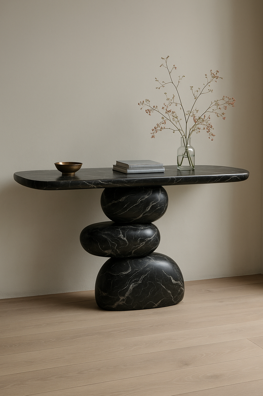 Nero Marquina Marble Console