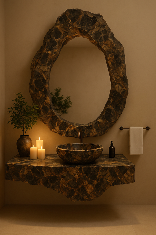 Explosion Gold Marble Vanity Design