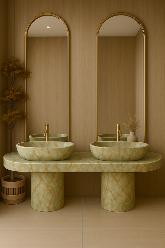 Fantasy Botanic Green Marble Sink Design