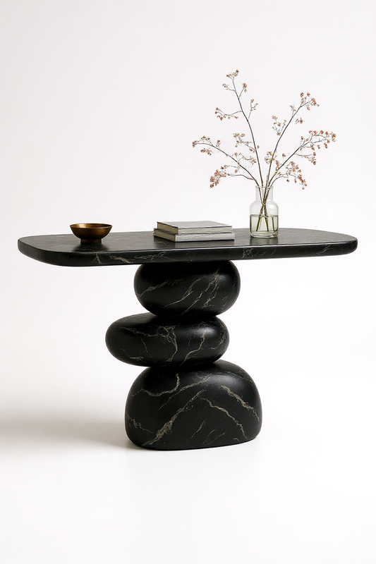 Nero Marquina Marble Console