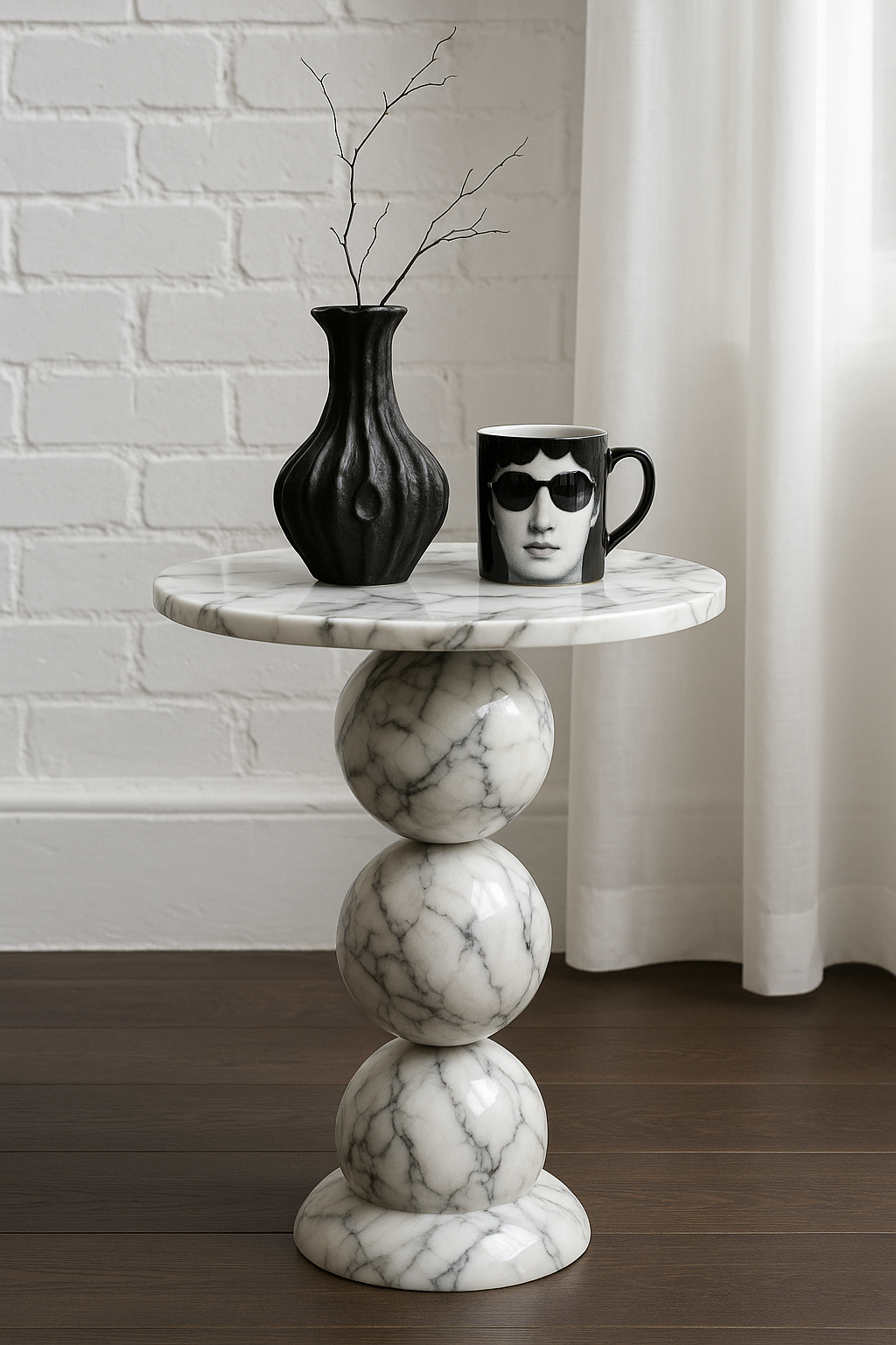 Carrara Marble Side Table