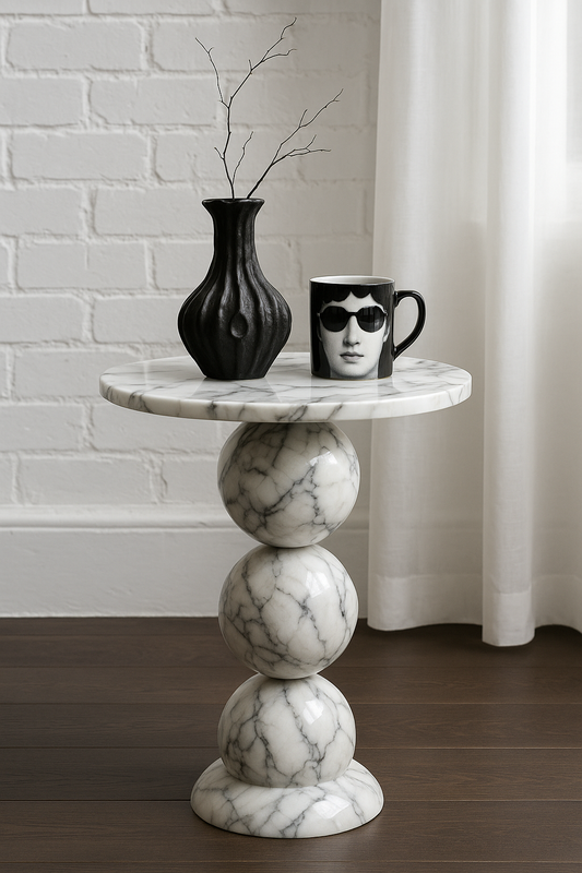 Carrara Marble Side Table