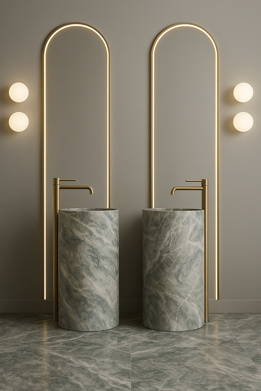 Bardiglio Light Marble Sink Design