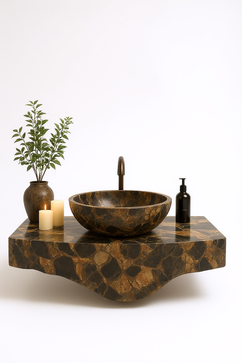 Explosion Gold Marble Vanity Design