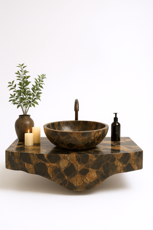 Explosion Gold Marble Vanity Design
