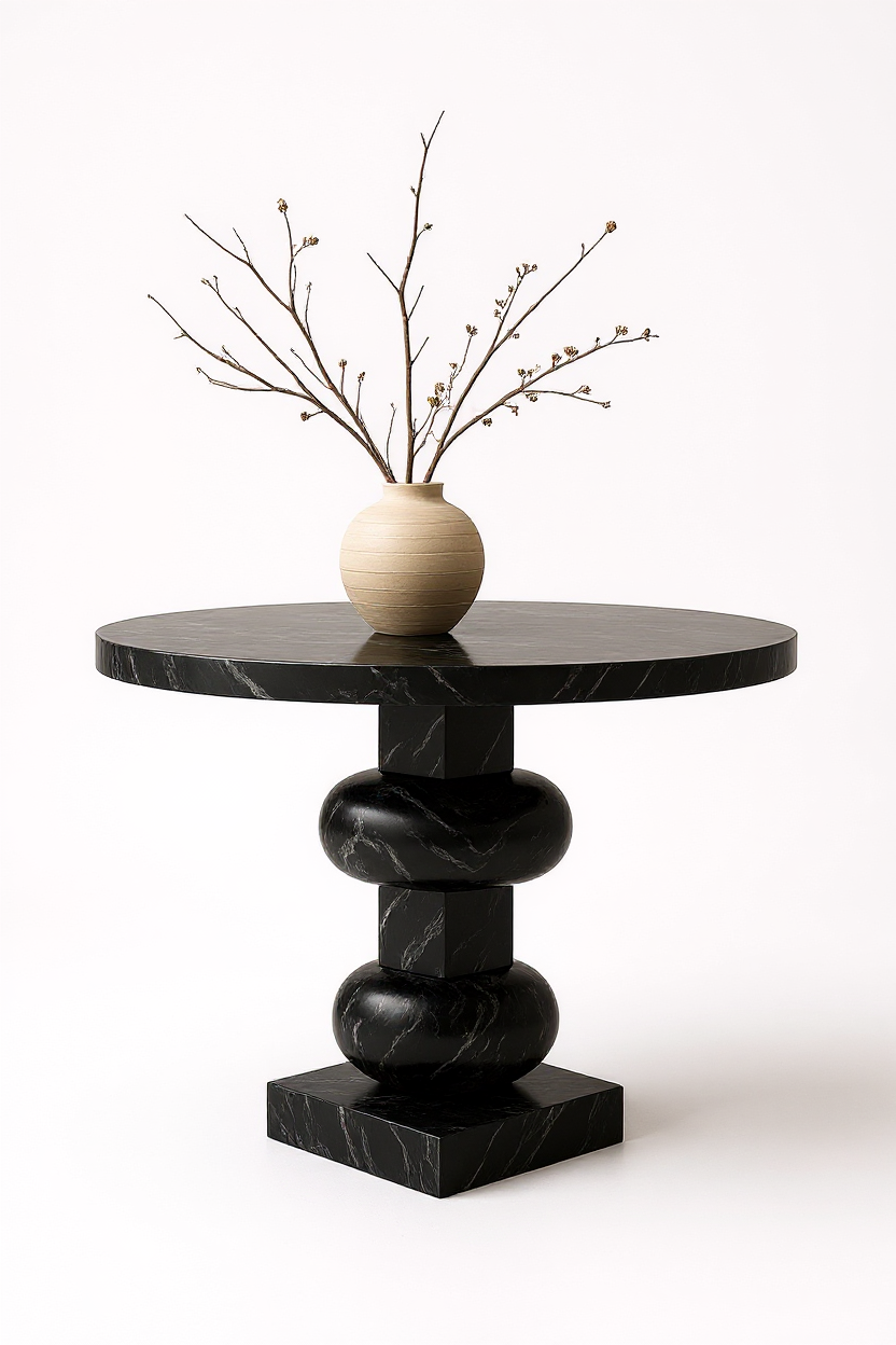 Nero Marquina Marble Round Table