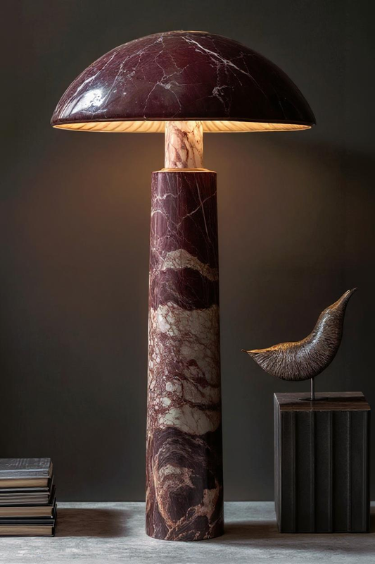 Rosso Levanto Marble Lamp