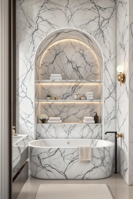Arabescato Marble Bathtub Design