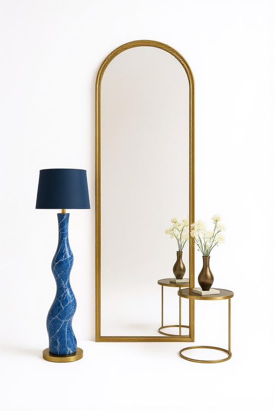 Navy Drama Marble & Lamp Design