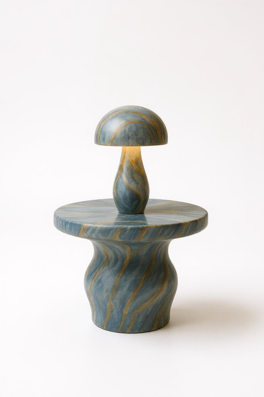 Fantasy Blue Marble Side Table