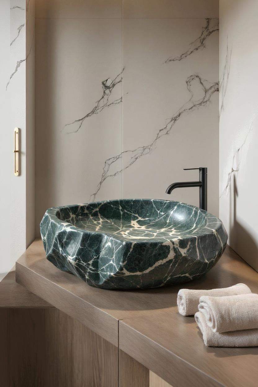 Verde Alpi Marble Sink