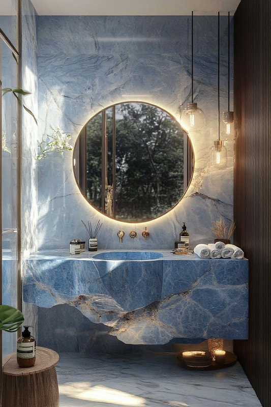 Azul Macaubas Quartzite Vanity Design