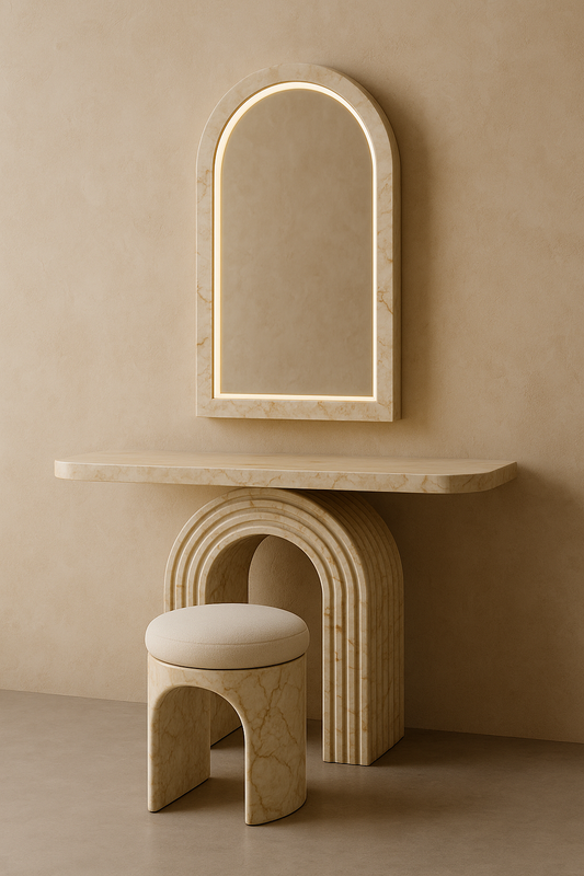 Antique Beige Marble Vanity Set