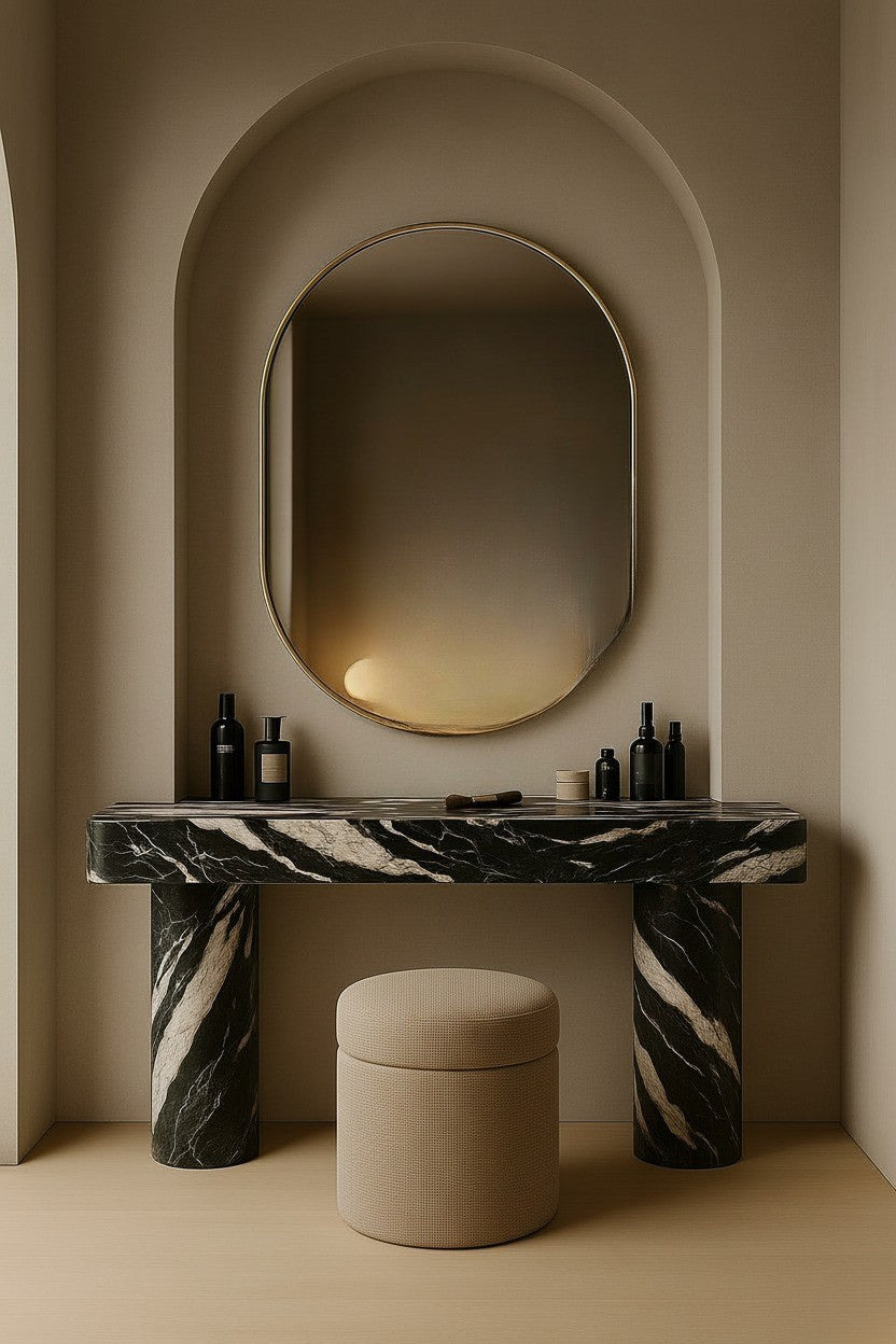 BLACK HORSE MARBLE  VANITY TABLE  DESIGN