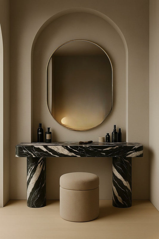 BLACK HORSE MARBLE  VANITY TABLE  DESIGN