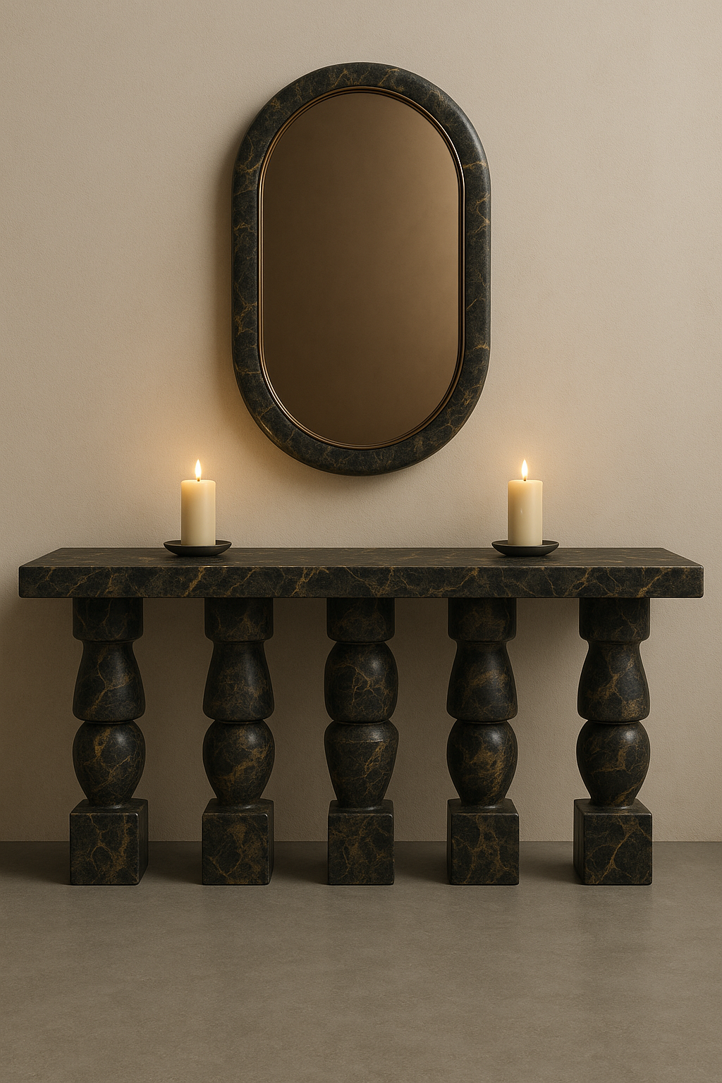 Explosion Gold Marble Console