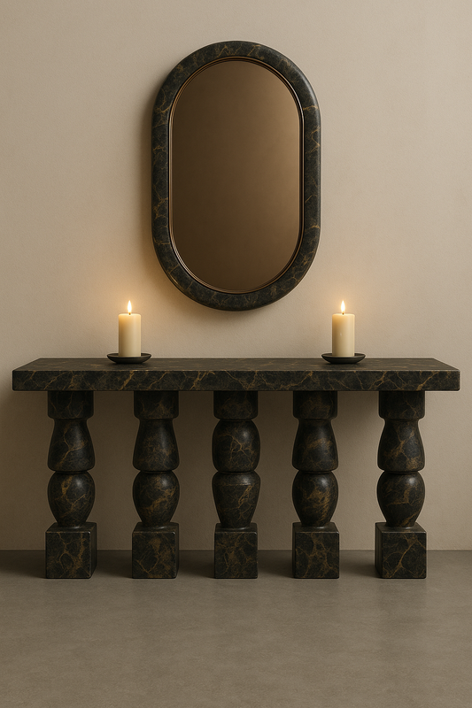 Explosion Gold Marble Console