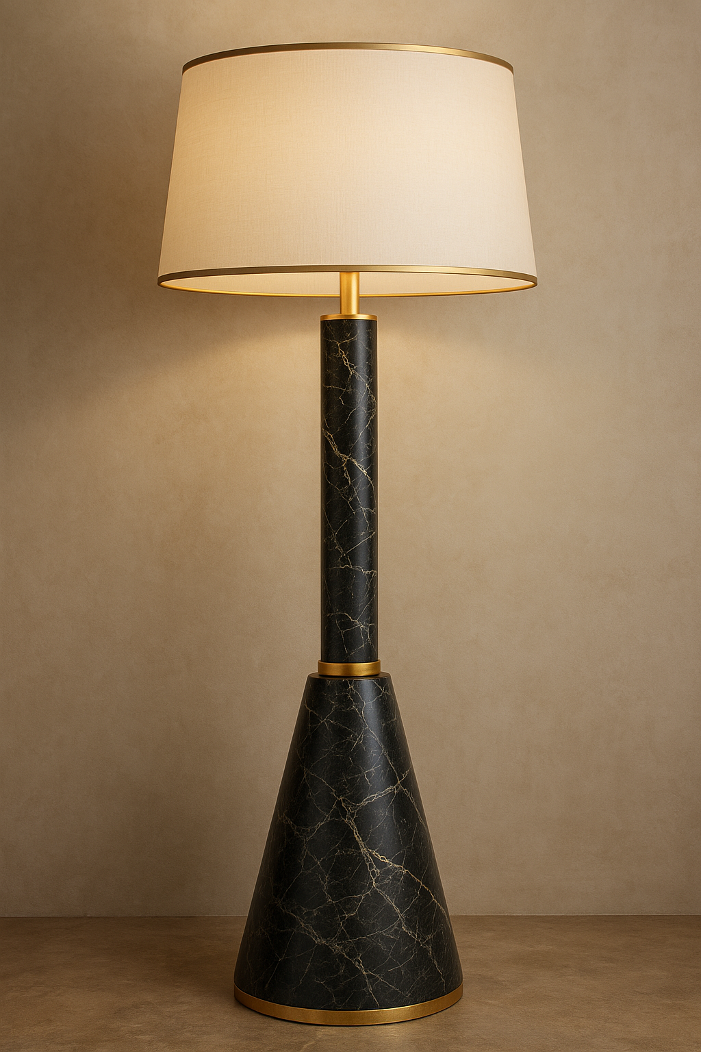 Black Olive Marble Lamp