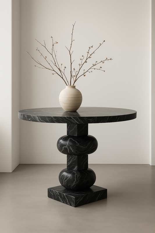 Nero Marquina Marble Round Table