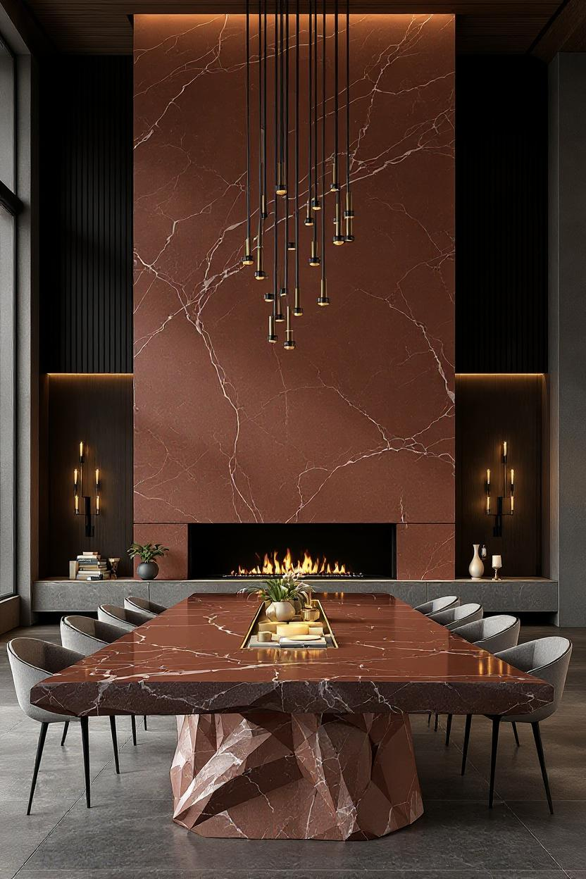 Rosso Levanto Monolithic Dining Table