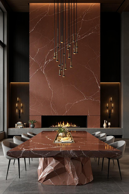 Rosso Levanto Monolithic Dining Table