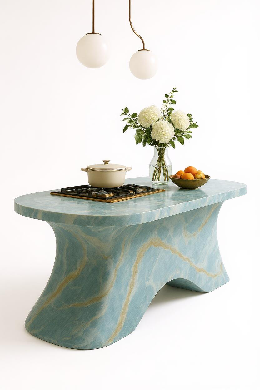 Blue Premium Marble Island