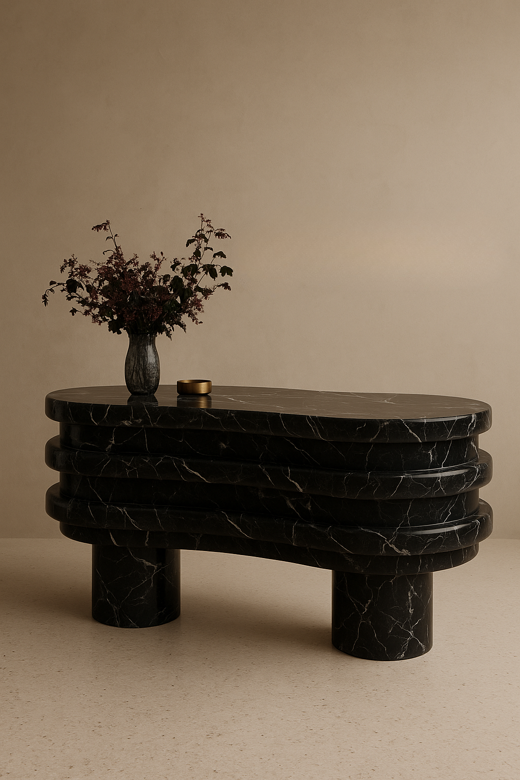 Taurus Black Marble Table