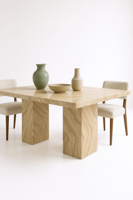 Botticino Classico Monolithic Dining Table